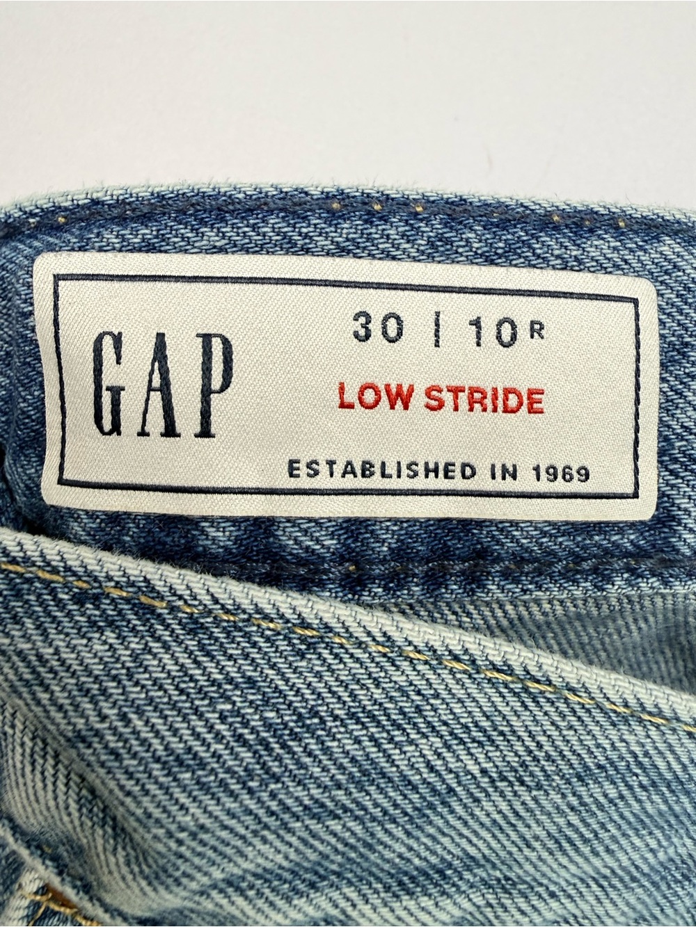 GAP Low Stride Jeans 30 10R Low Rise Baggy Wide Leg 100% Cotton Blue Denim - Picture 5 of 8